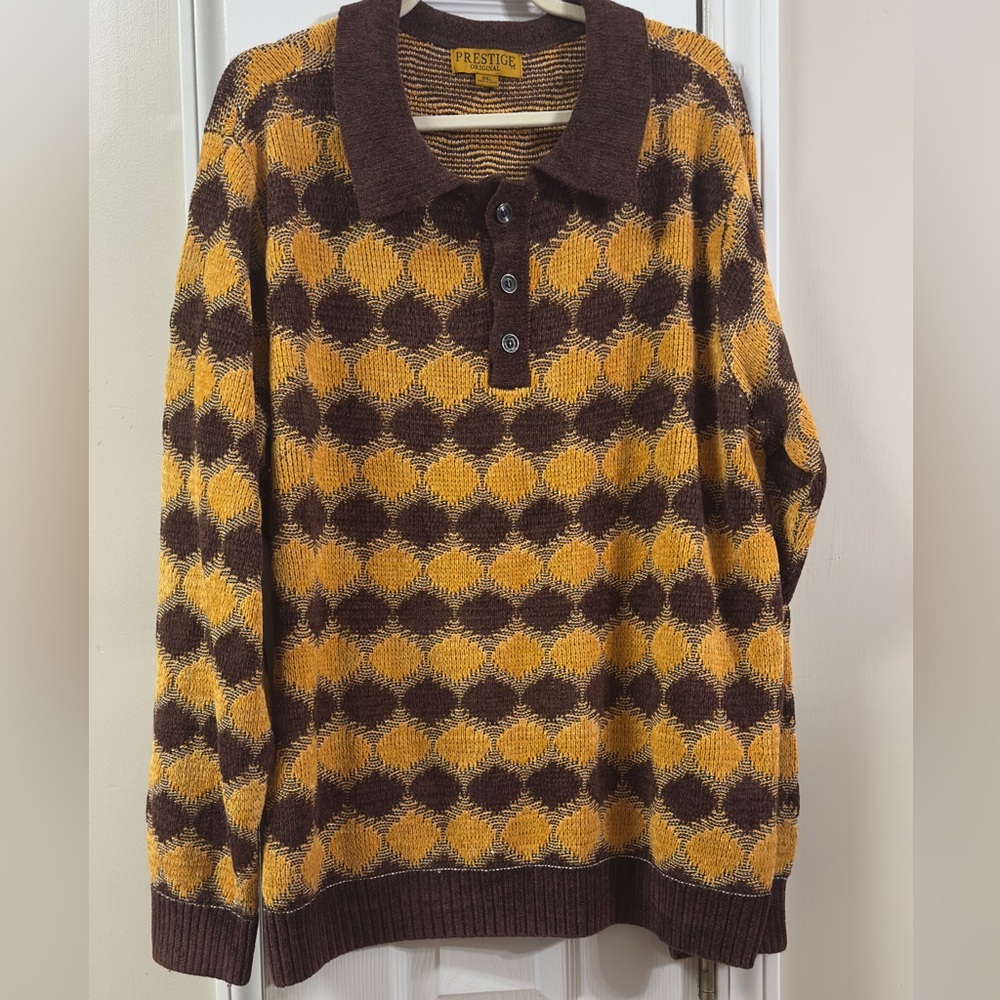 Mens Prestige Original 3 Button Polo Sweater 2XL Coffee CH-863 Soft (mix24)